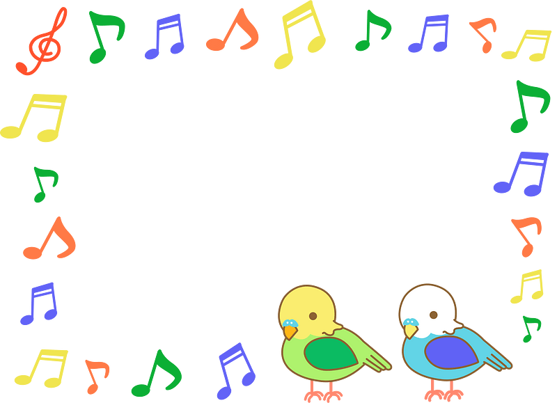 Parakeet musical note frame