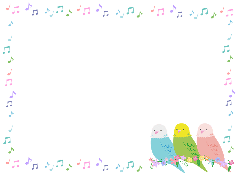 Parakeet musical note frame