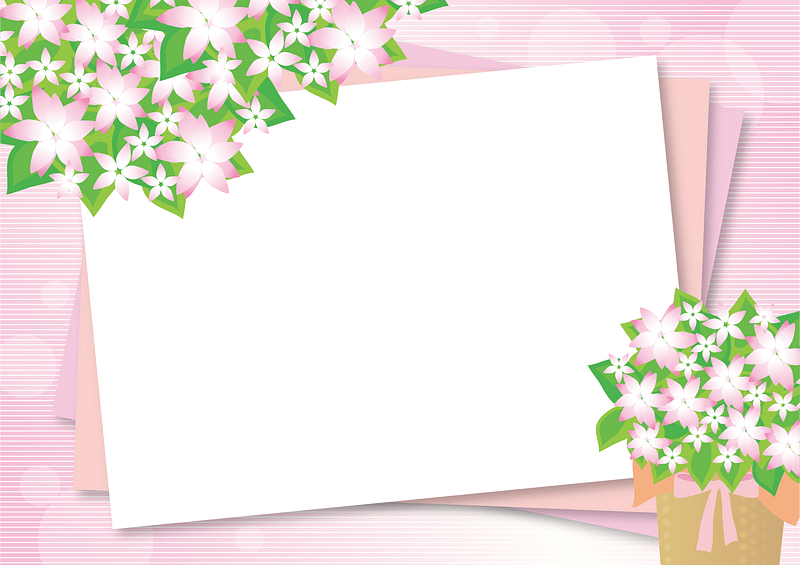 Pink flower frame