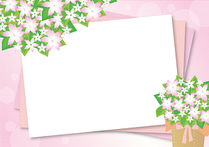 Pink flower frame