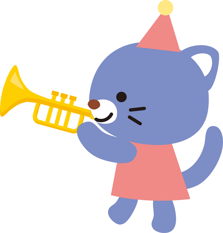 Playing trumpet