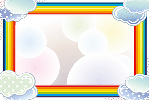 Rainbow clouds frame