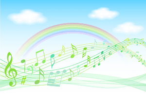 Rainbow musical note