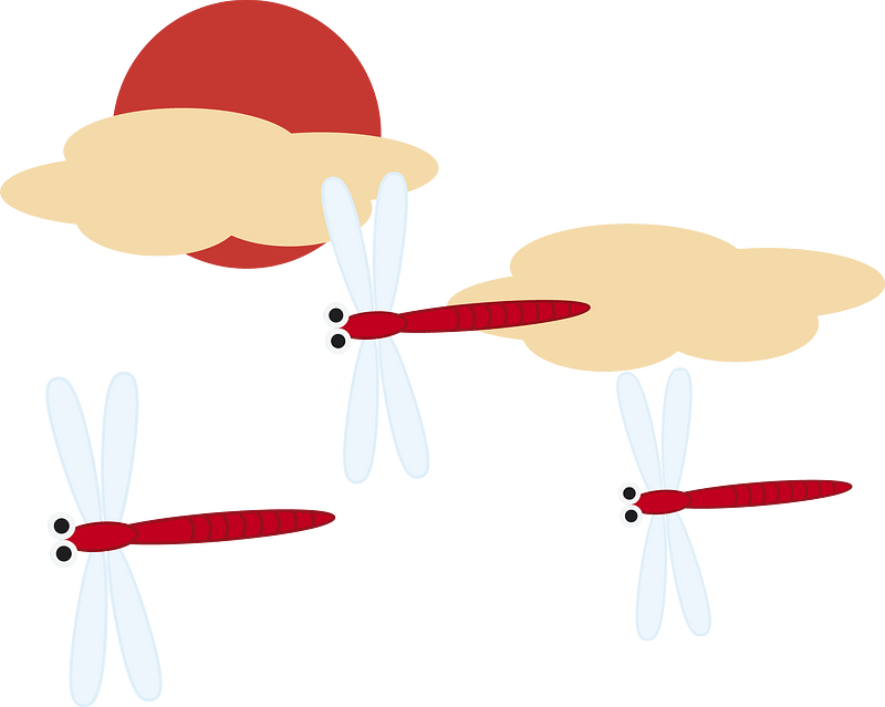 Red dragonflies