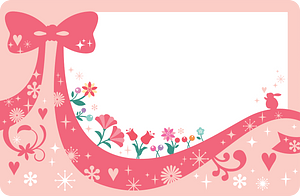 Ribbon flower message card