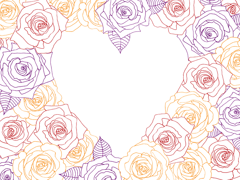 Rose heart frame