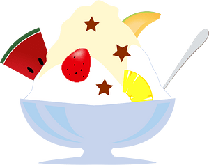 Shaved ice dessert