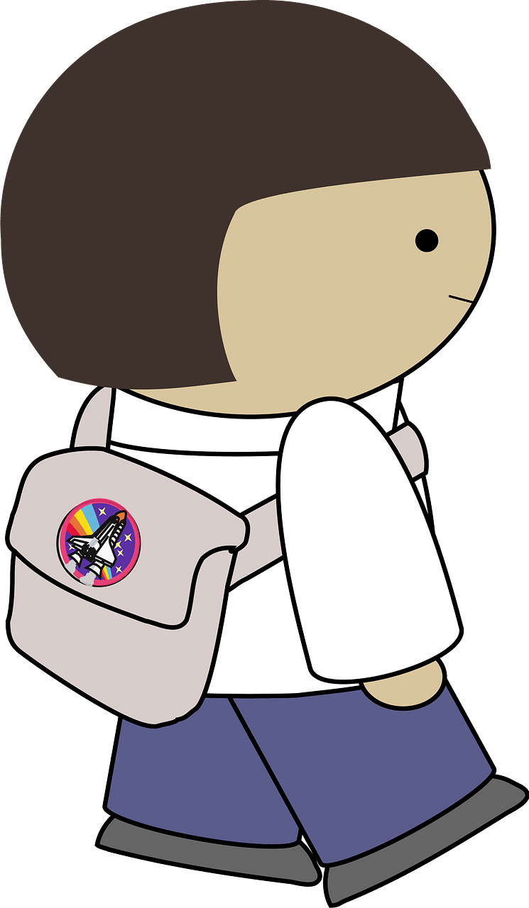 Girl with backpack