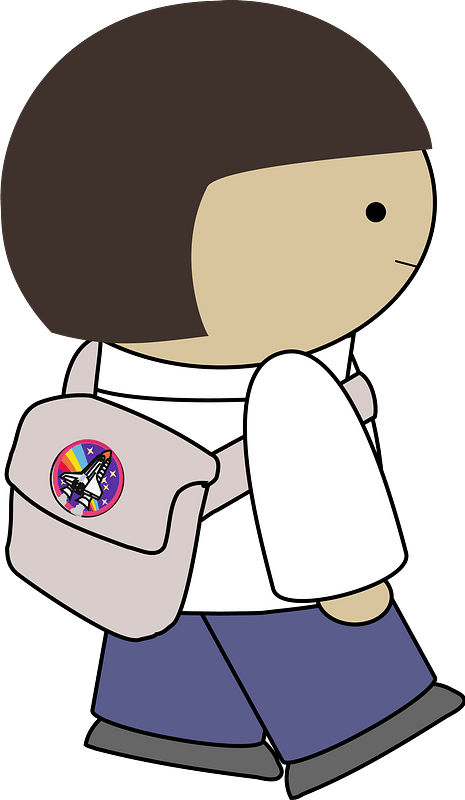Girl with backpack