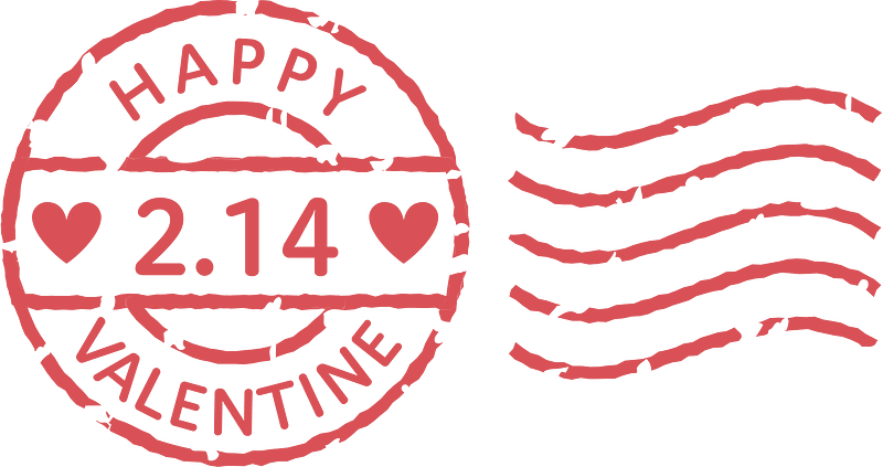 Valentines day stamp