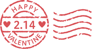 Valentines day stamp