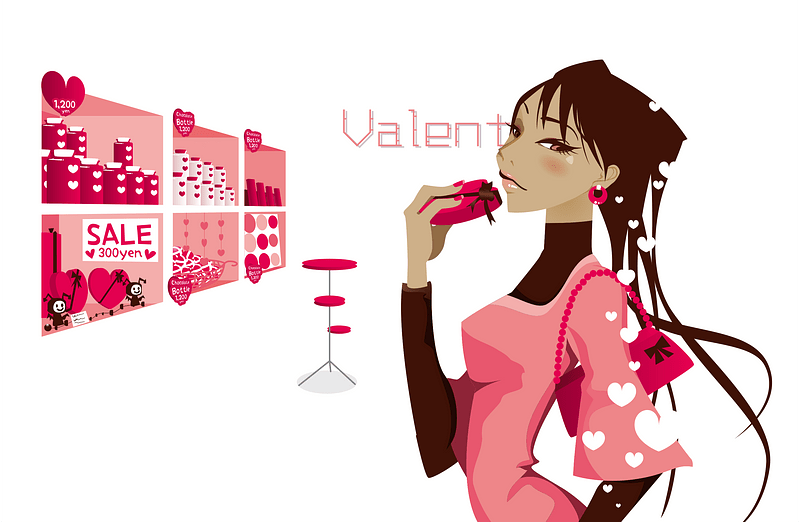 Valentines day woman