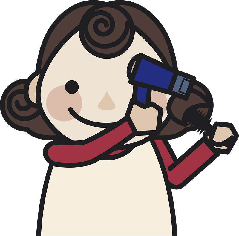 Woman with hair dryer