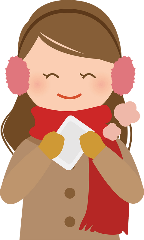 Woman with hand warmer