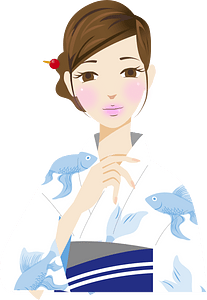 Yukata woman goldfish