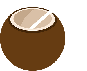 Coconut with a straw