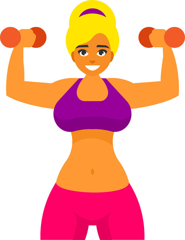 Girl with dumbbells