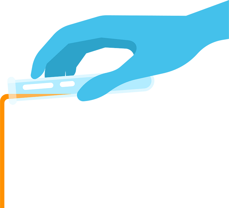 Hand with test tube