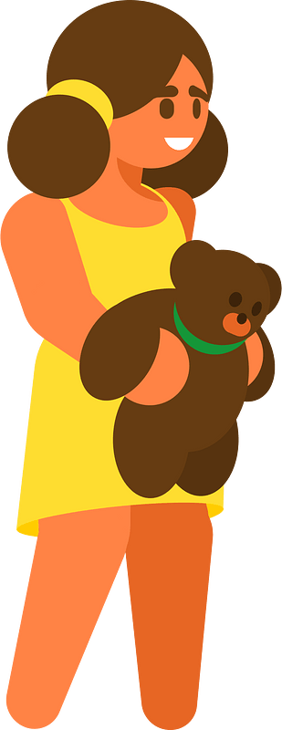 Little girl with toy