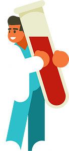 Scientist working with test tube
