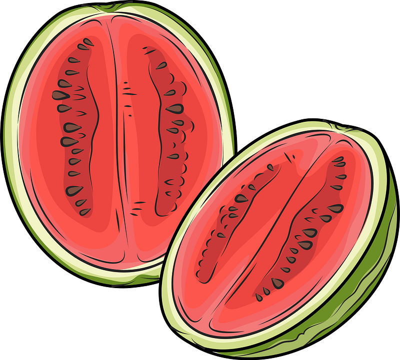 Watermelon cut in half