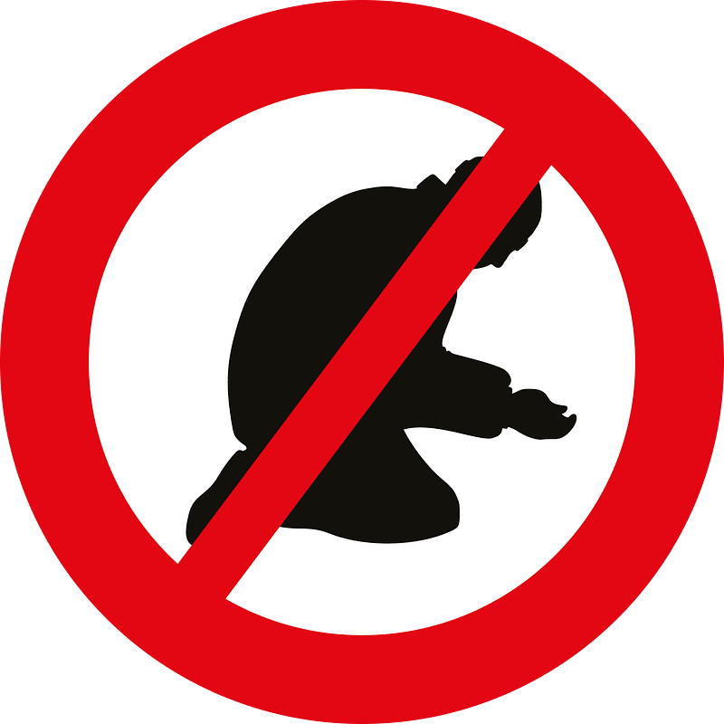 No begging sign