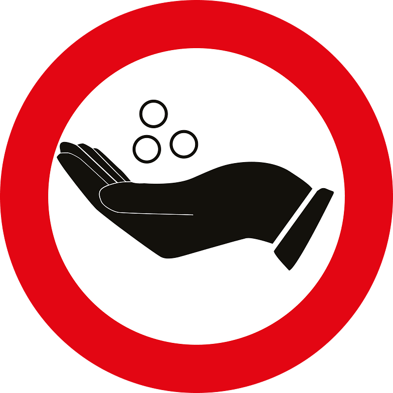 No begging sign