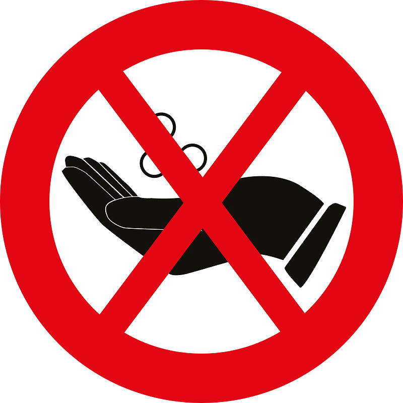 No begging sign