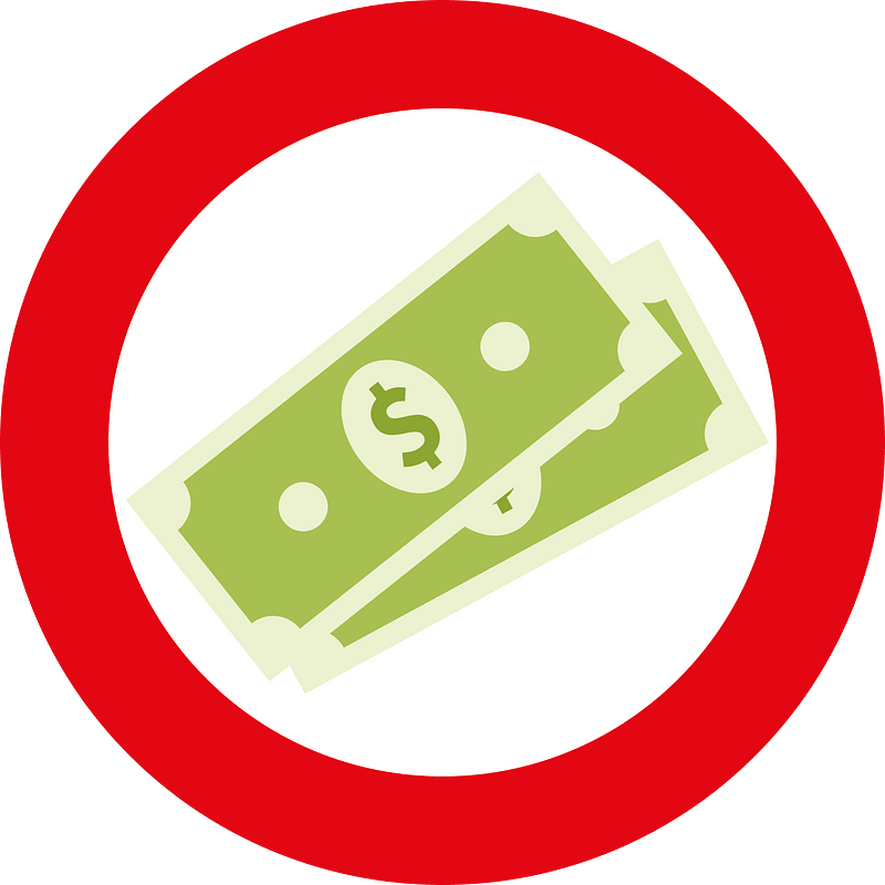 No cash signs