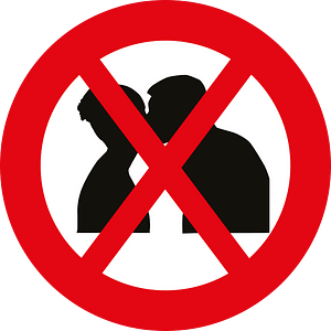 No kissing signs