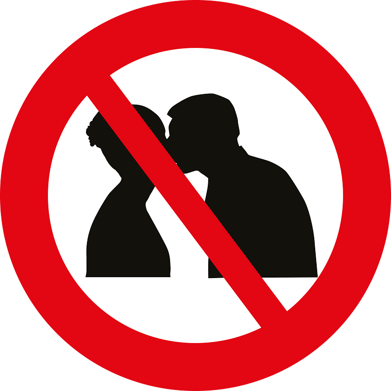 No kissing signs