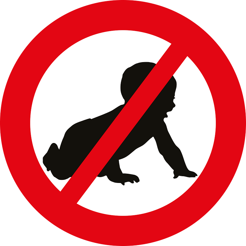 No toddlers sign