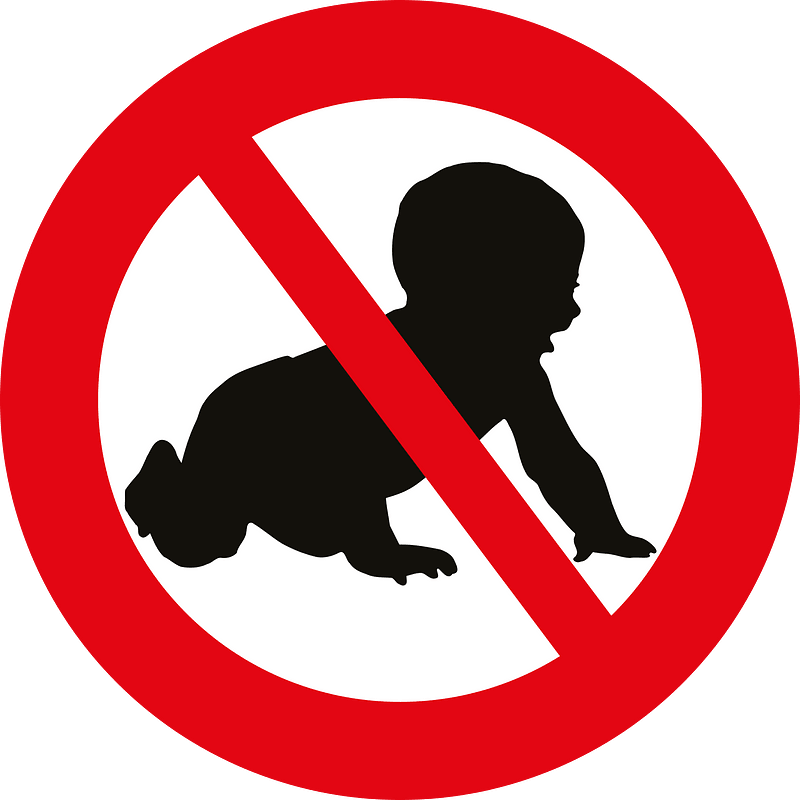 No toddlers sign