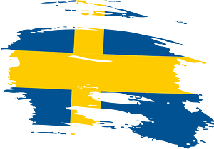 Swedish flag paintbrushes