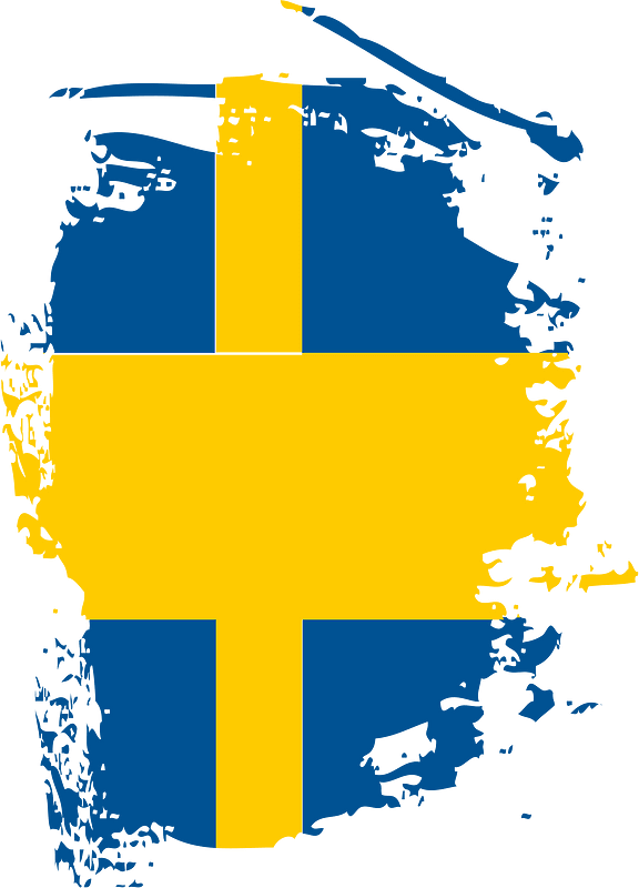 Swedish flag paintbrushes