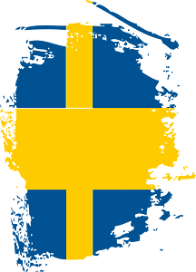 Swedish flag paintbrushes