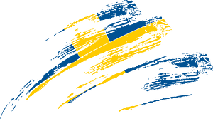 Swedish flag paintbrushes