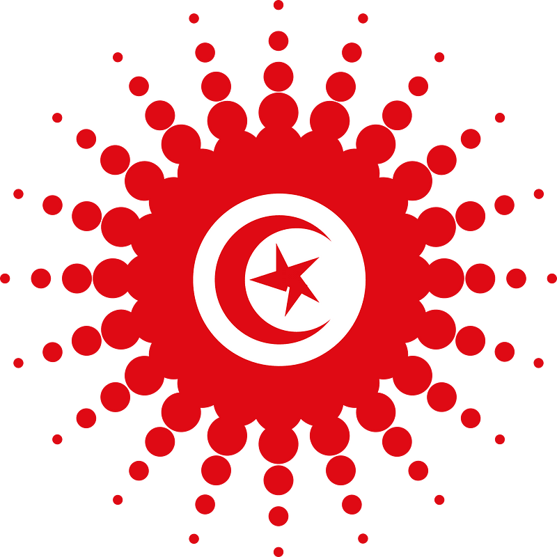 Tunisian flag halftone