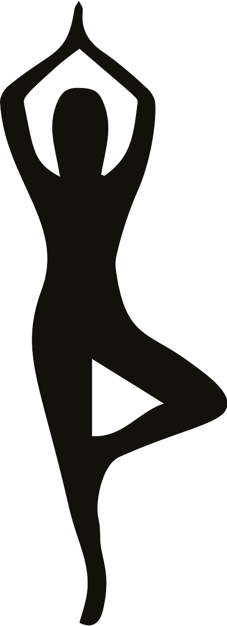 Yoga poses silhouettes