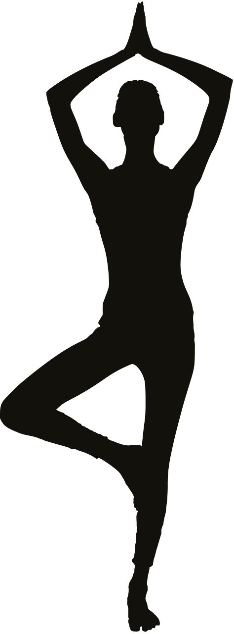 Yoga poses silhouettes