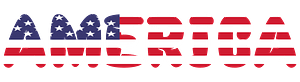 America lettering with flag