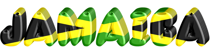 Jamaica lettering with flag