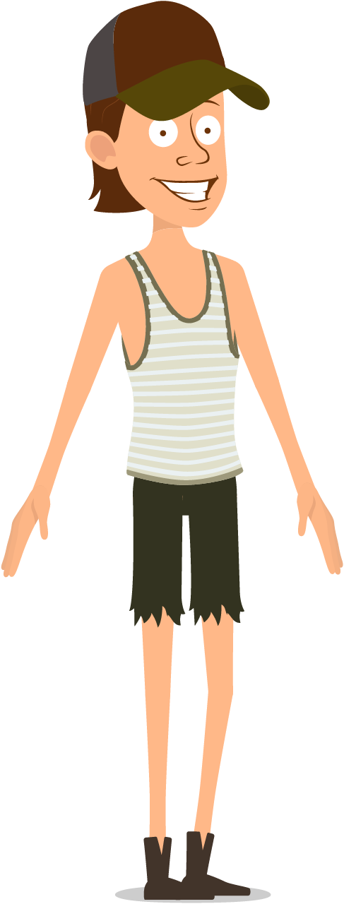 Casual Man with Hat