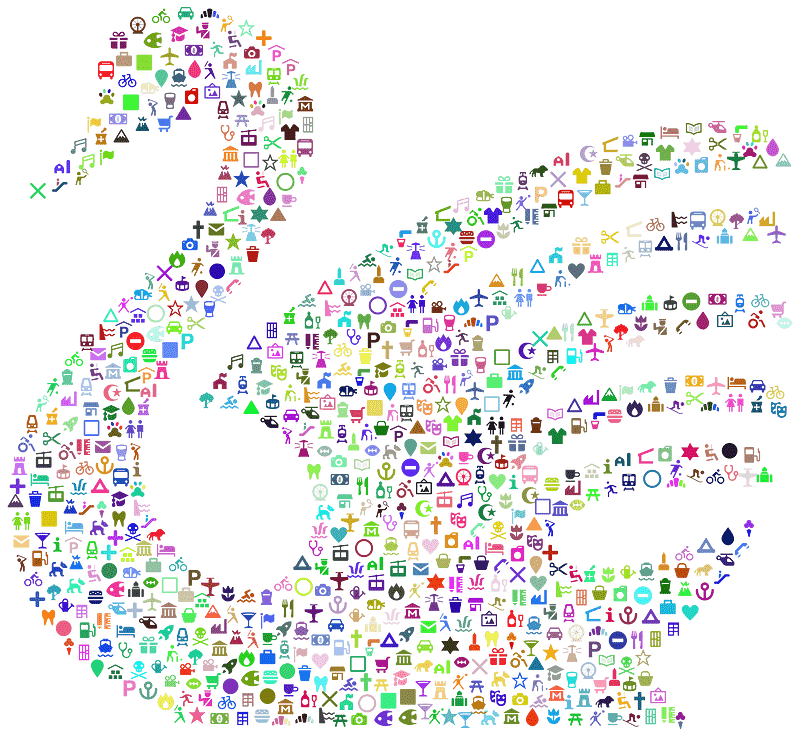 Prismatic Swan Silhouette