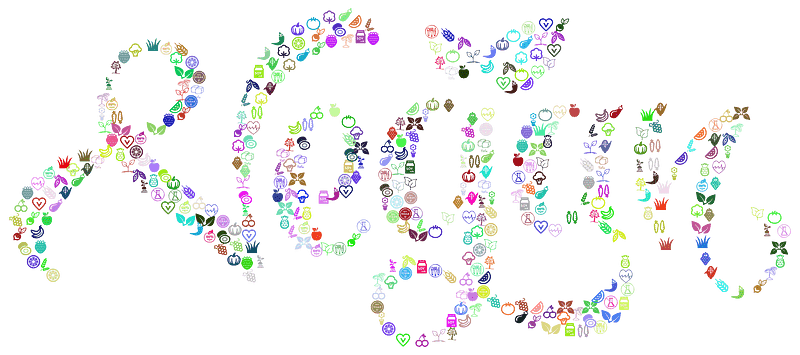 Vegan Typography Icons Prismatic
