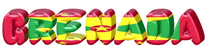Grenada lettering with flag