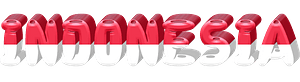 Indonesia lettering with flag