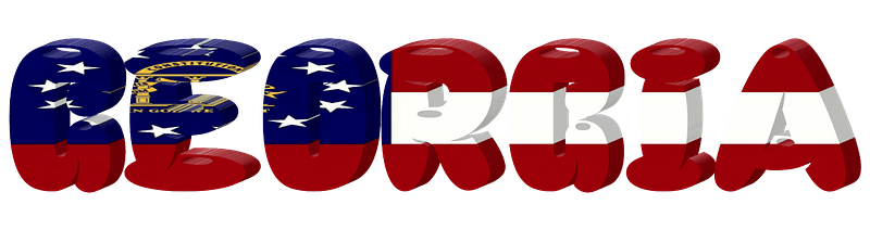 Georgia lettering with flag
