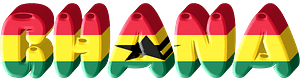 Ghana lettering with flag