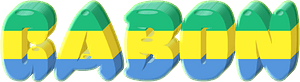Gabon lettering with flag